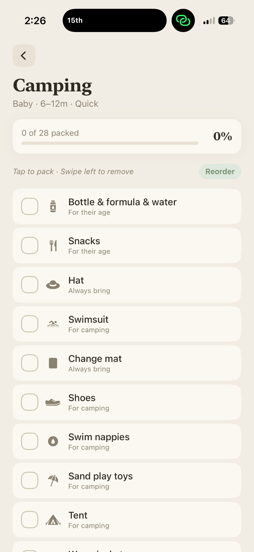 HaruBag - Smart Nappy Bag Checklist screen 4